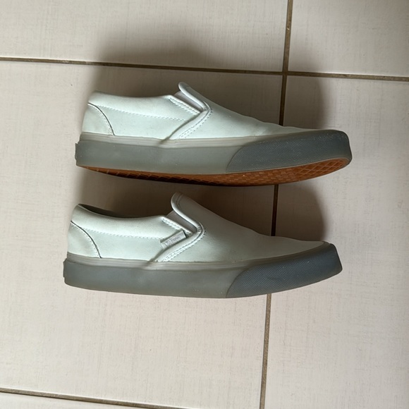 Blue Leather Slip on Vans - Picture 2 of 3